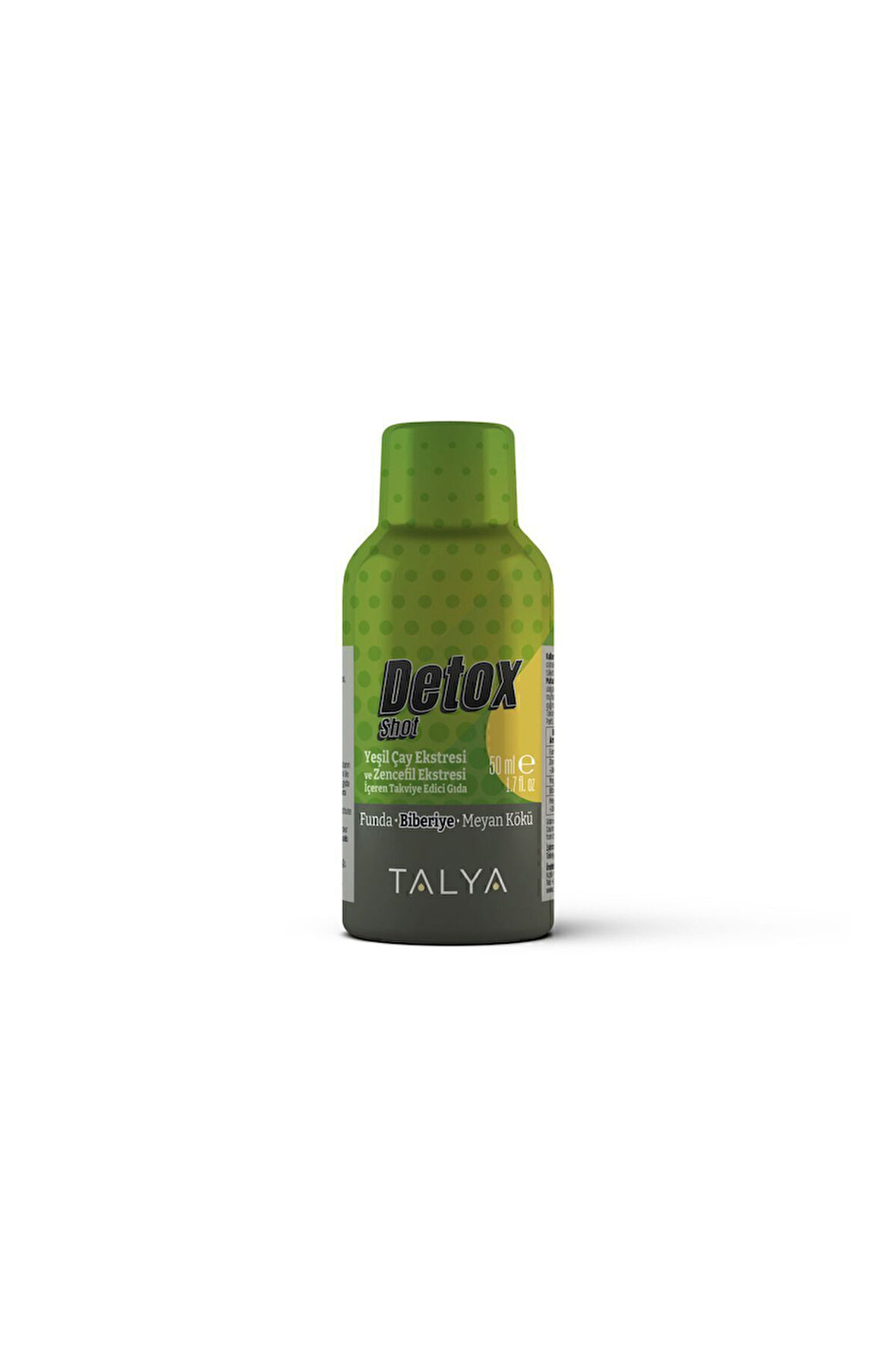 Detox Shot Yeşilçay Ekstresi ve Zencefil Ekstresi İçeren Takviye Edici Gıda, 50 ml