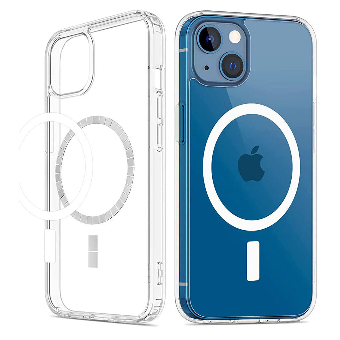 NovStrap Apple iPhone 13 Kılıf Şeffaf Magsafe Uyumlu Kılıf 6.1 inç Kamera Korumalı Sararmayan Kapak
