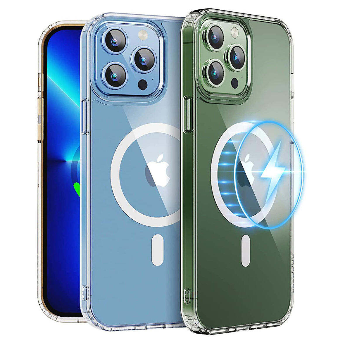 NovStrap Apple iPhone 13 Pro Max Kılıf 6.7 Şeffaf Magsafe Uyumlu Kamera Korumalı Sararmayan Kapak