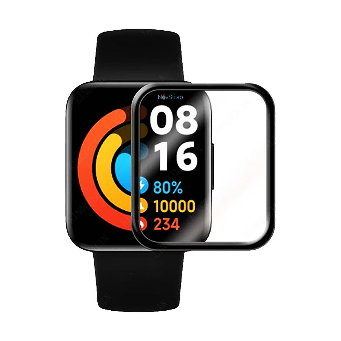 NovStrap Xiaomi Redmi Watch 2 Lite Uyumlu Ekran Koruyucu Nano Esnek Cam Tam Kaplayan PPM