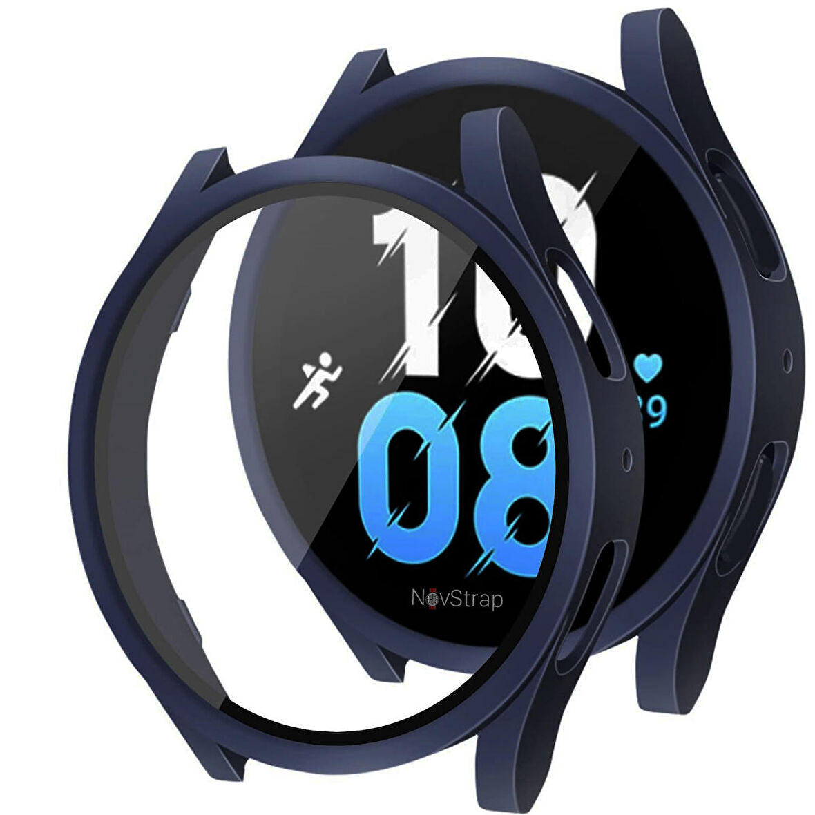 NovStrap Samsung Galaxy Watch 5 44mm Uyumlu Ekran Koruyucu Cam ve Kasa Koruyucu Kılıf Sert PC