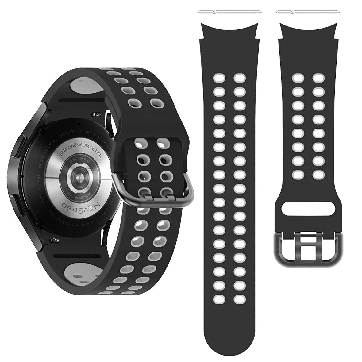 NovStrap Samsung Galaxy Watch 5 Pro 45mm / Watch 5 40-44mm Uyumlu Kordon Extreme Spor Delikli Kayış