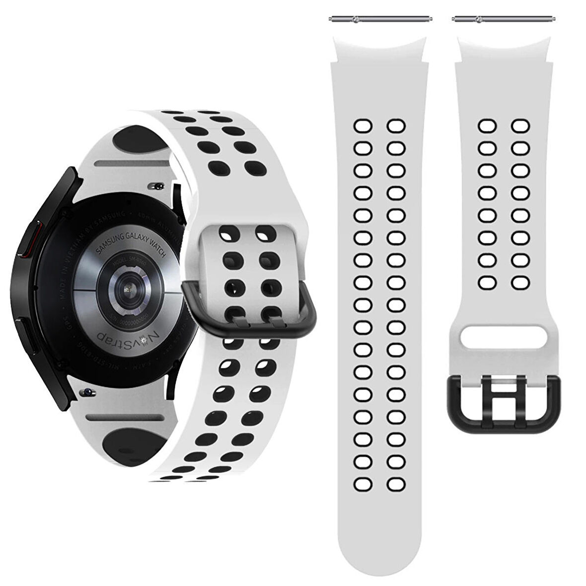 NovStrap Samsung Galaxy Watch 5 Pro 45mm / Watch 5 40-44mm Uyumlu Kordon Extreme Spor Delikli Kayış