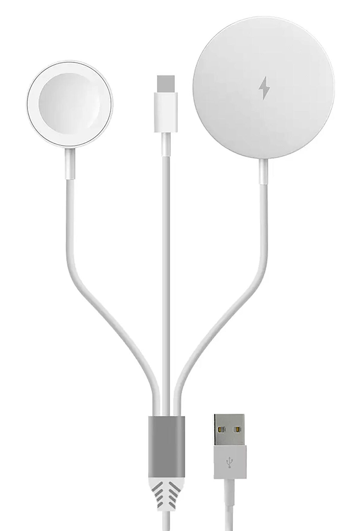 NovStrap 3in1 Magsafe Wireless Lightning Usb Şarj Kablosu iPhone Airpods Apple Watch ile Uyumlu