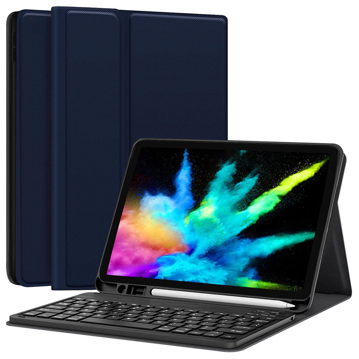 NovStrap Apple iPad Pro 11 2022 2021 2020 2 3 4 Nesil Uyumlu Bluetooth Klavyeli Kılıf Kalem Bölmeli