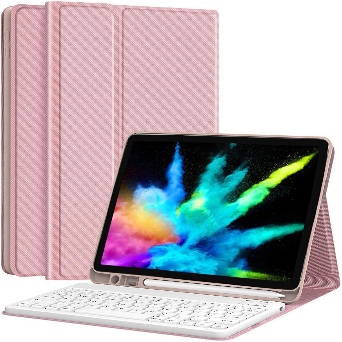 NovStrap Apple iPad Pro 11 2022 2021 2020 2 3 4 Nesil Uyumlu Bluetooth Klavyeli Kılıf Kalem Bölmeli