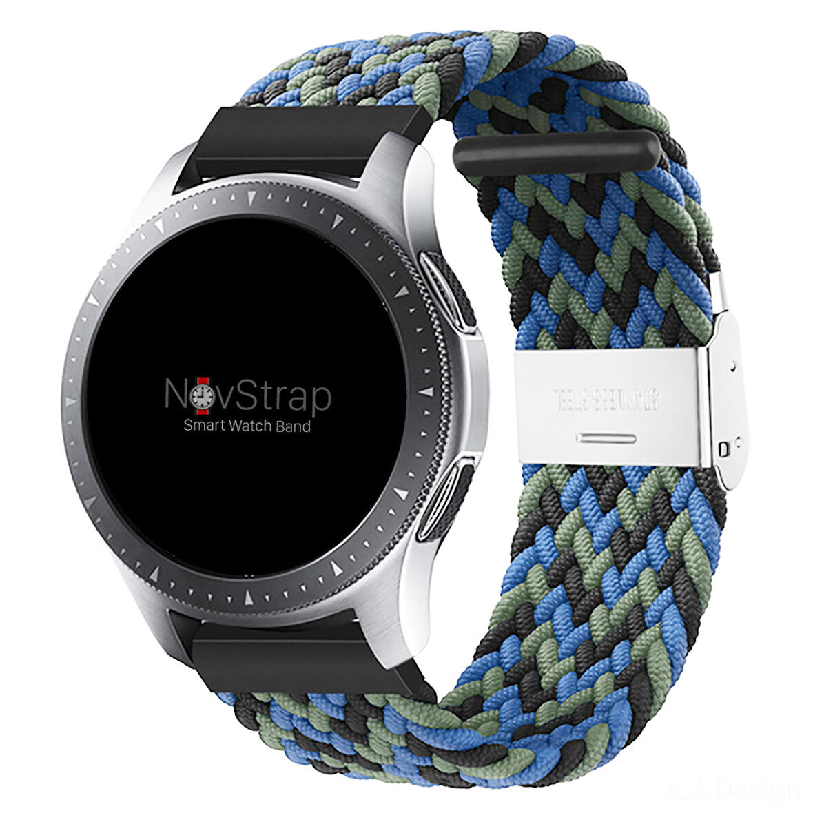 NovStrap Amazfit GTR 3-GTR 3 Pro-GTR 2-GTR 2E-GTR 47mm ile Uyumlu Kordon (22mm) Flexible Örgü Kayış