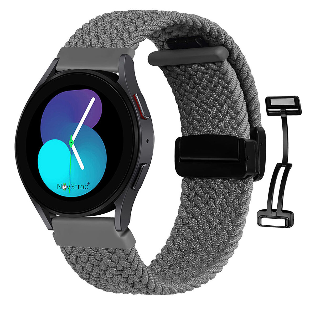 NovStrap Huawei Watch Ultimate ile Uyumlu Kordon Kayış (22mm) Flexible Örgü Magnet Tokalı Kordon