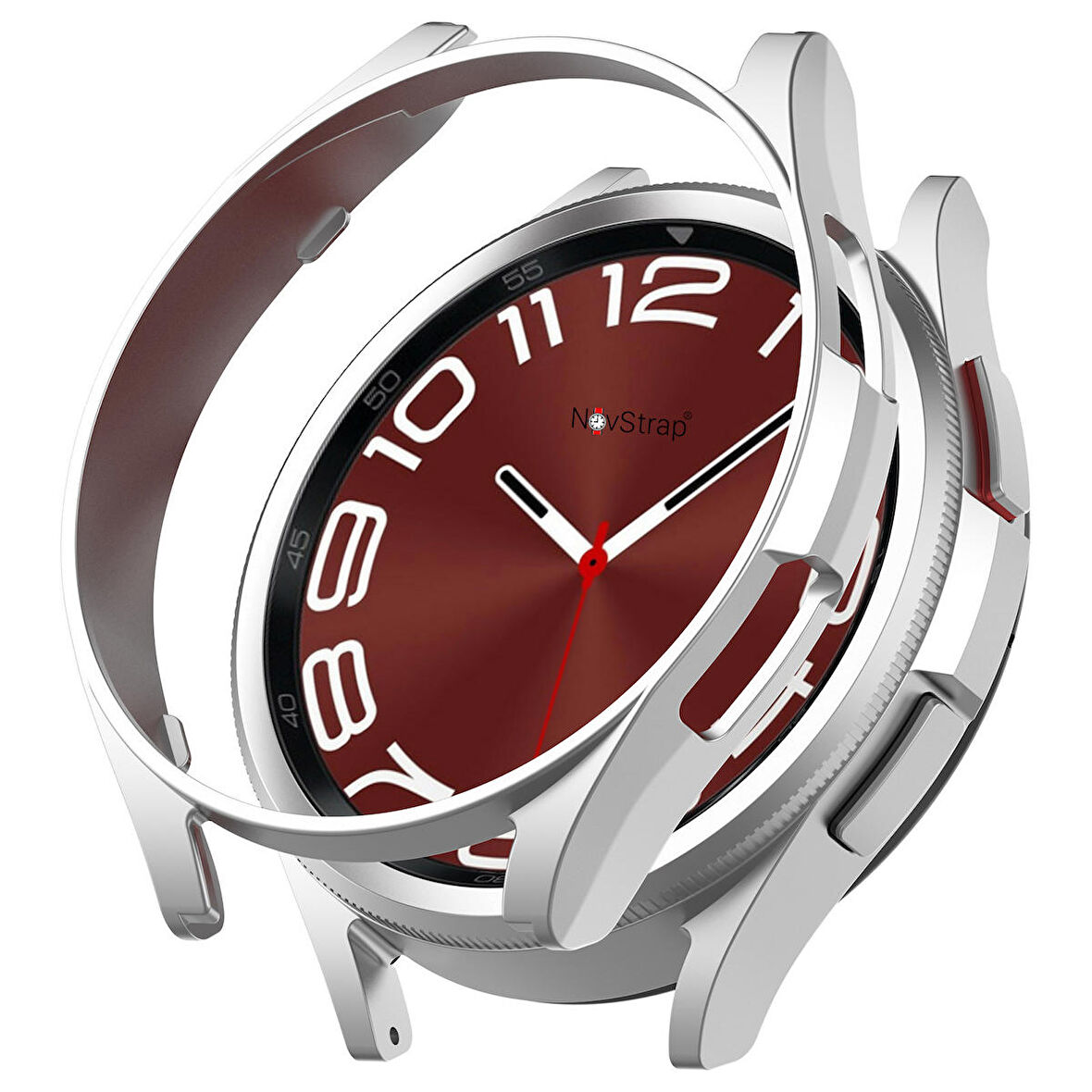 NovStrap Samsung Galaxy Watch 6 Classic 43mm ile Uyumlu Kılıf Kasa Koruyucu Sert PC