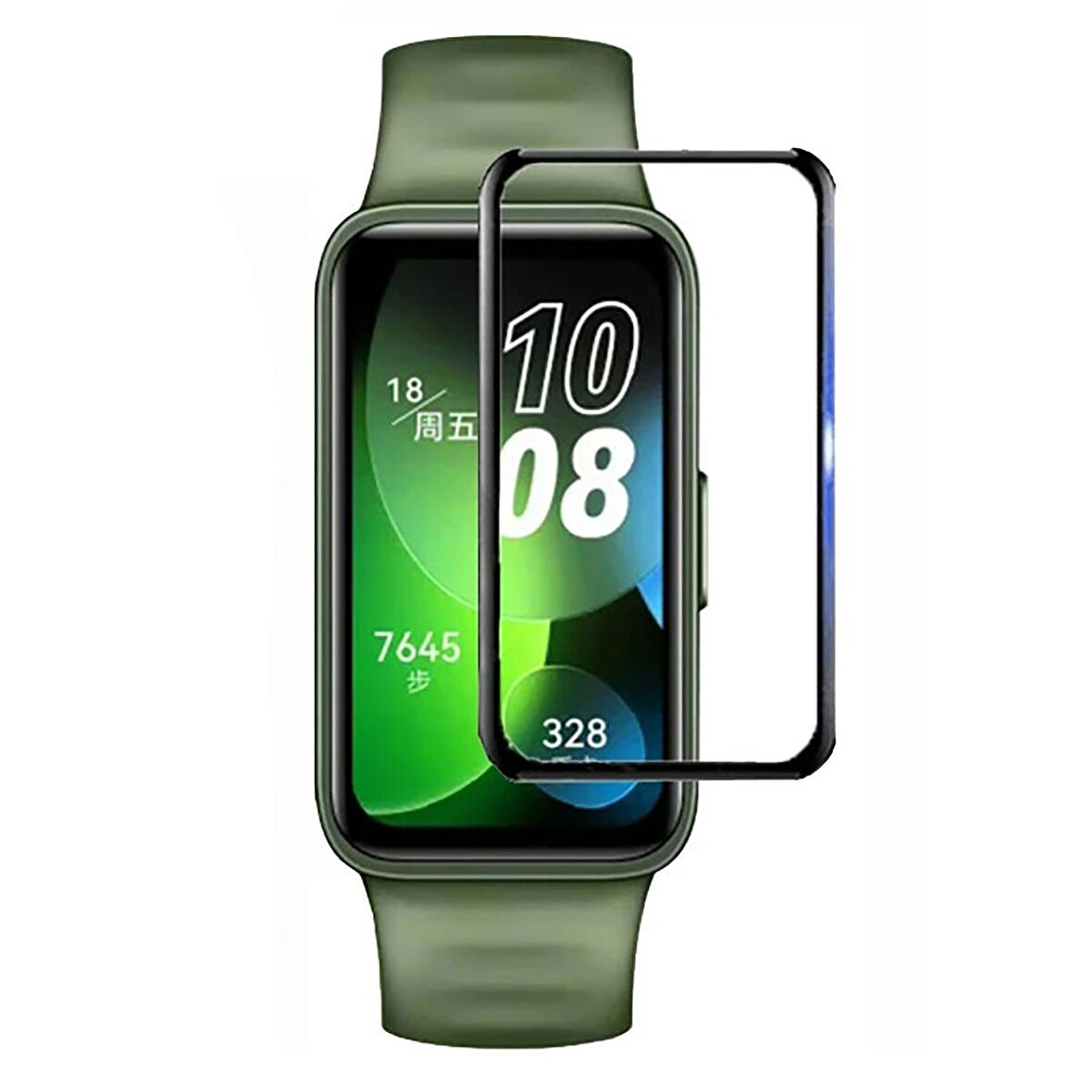 NovStrap Huawei Band 8 ile Uyumlu Ekran Koruyucu Nano Esnek Cam Tam Kaplayan PPM