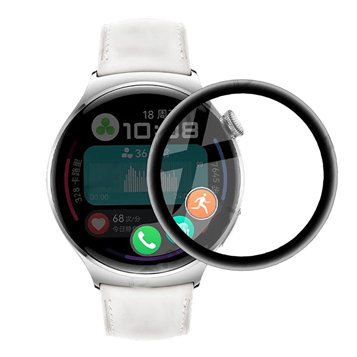 NovStrap Huawei Watch 4 ile Uyumlu Ekran Koruyucu Nano Esnek Cam Tam Kaplayan PPMA