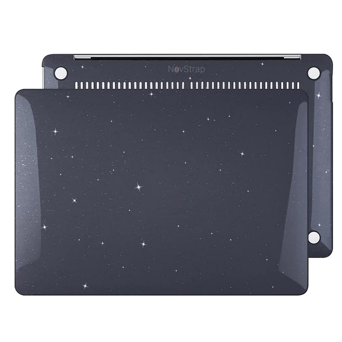 NovStrap Apple Macbook Pro 16 inç M3/M3 Pro/M3 Max A2991 ile Uyumlu Parlak Simli Kılıf Sert Glitter