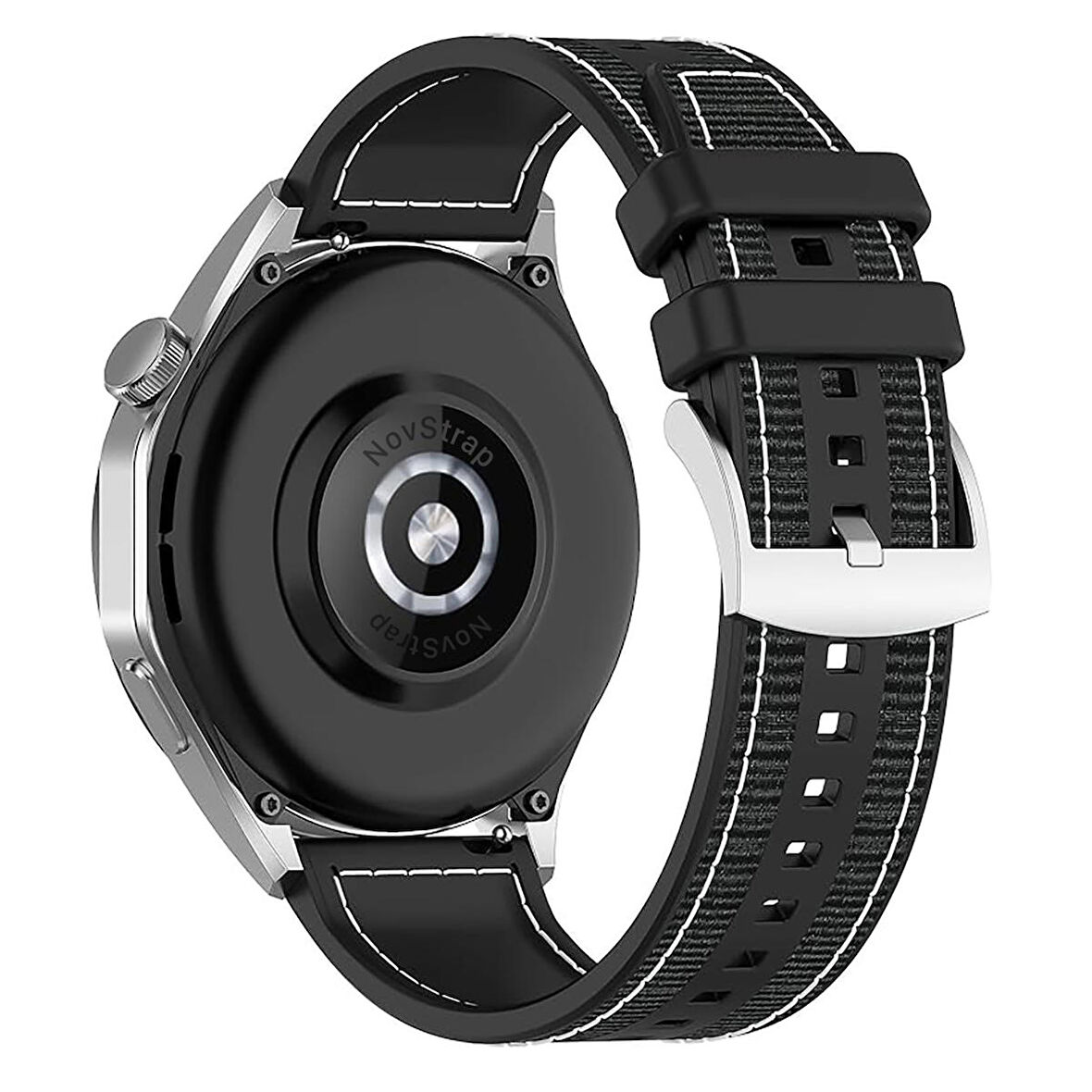 NovStrap Honor Magic Watch 2/Gs Pro 46mm/Gs3 ile Uyumlu Kordon (22mm) Lansman Silikon Kumaş Kayış
