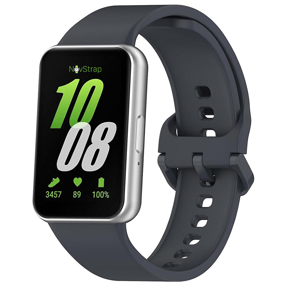 NovStrap Samsung Galaxy Fit 3 ile Uyumlu Kordon Kayış Yumuşak Silikon Klasik Kordon