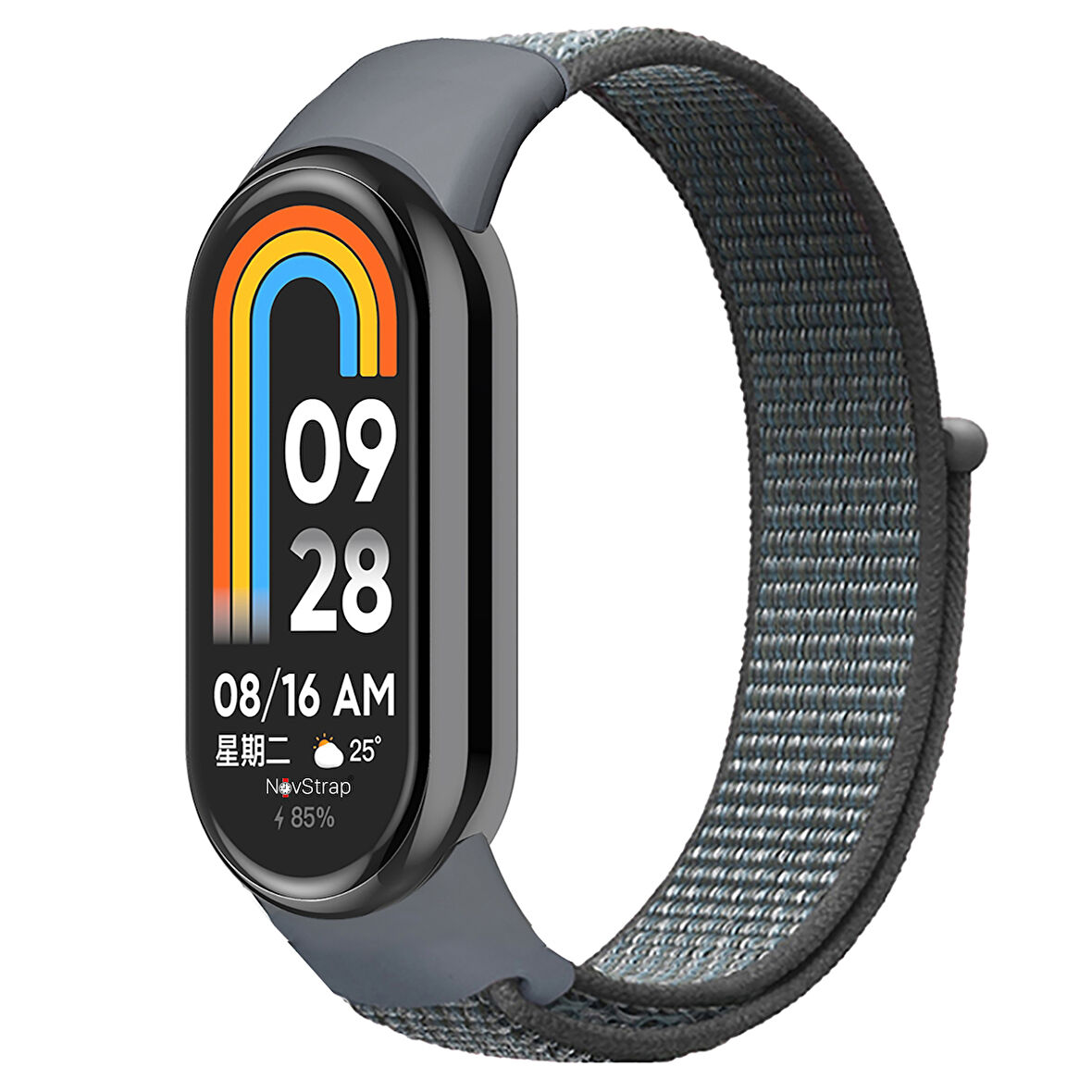 NovStrap Xiaomi Mi Band 8 ile Uyumlu Kordon Hasır Spor Dokuma Kumaş Kordon Kayış
