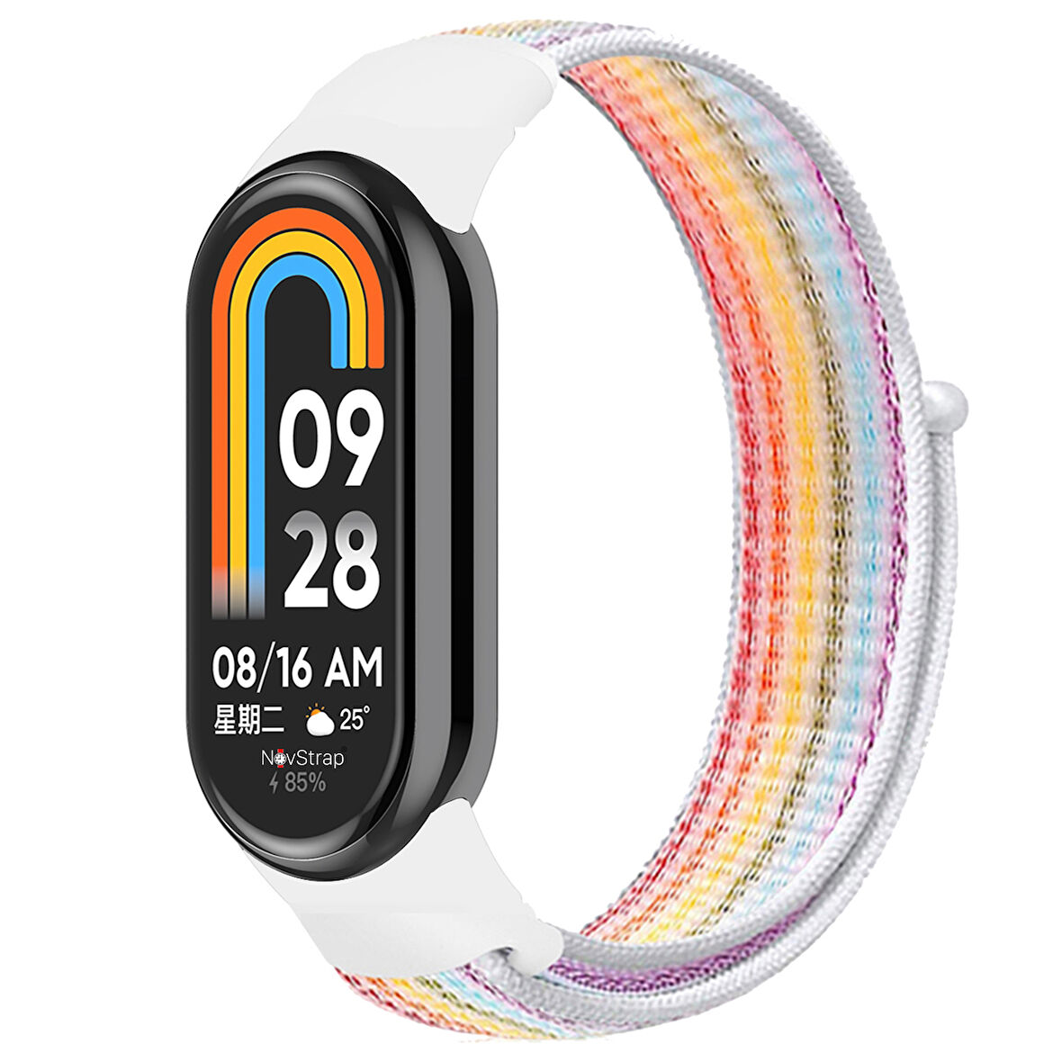 NovStrap Xiaomi Mi Band 8 ile Uyumlu Kordon Hasır Spor Dokuma Kumaş Kordon Kayış