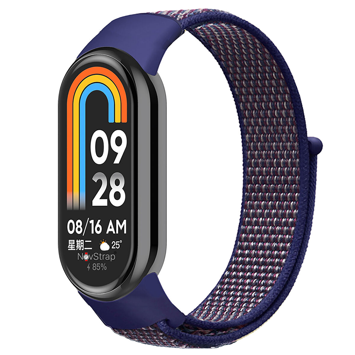 NovStrap Xiaomi Mi Band 8 ile Uyumlu Kordon Hasır Spor Dokuma Kumaş Kordon Kayış