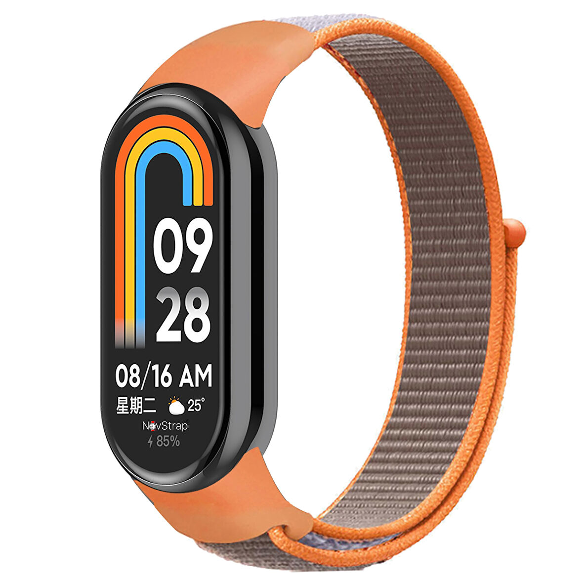 NovStrap Xiaomi Mi Band 8 ile Uyumlu Kordon Hasır Spor Dokuma Kumaş Kordon Kayış