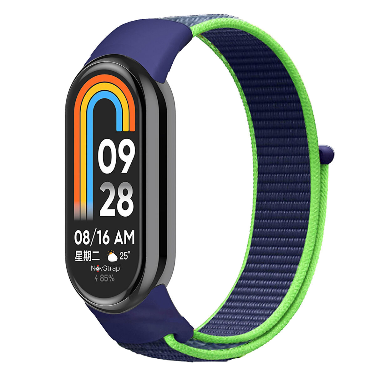 NovStrap Xiaomi Mi Band 8 ile Uyumlu Kordon Hasır Spor Dokuma Kumaş Kordon Kayış