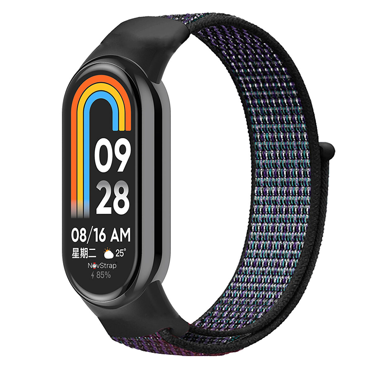 NovStrap Xiaomi Mi Band 8 ile Uyumlu Kordon Hasır Spor Dokuma Kumaş Kordon Kayış