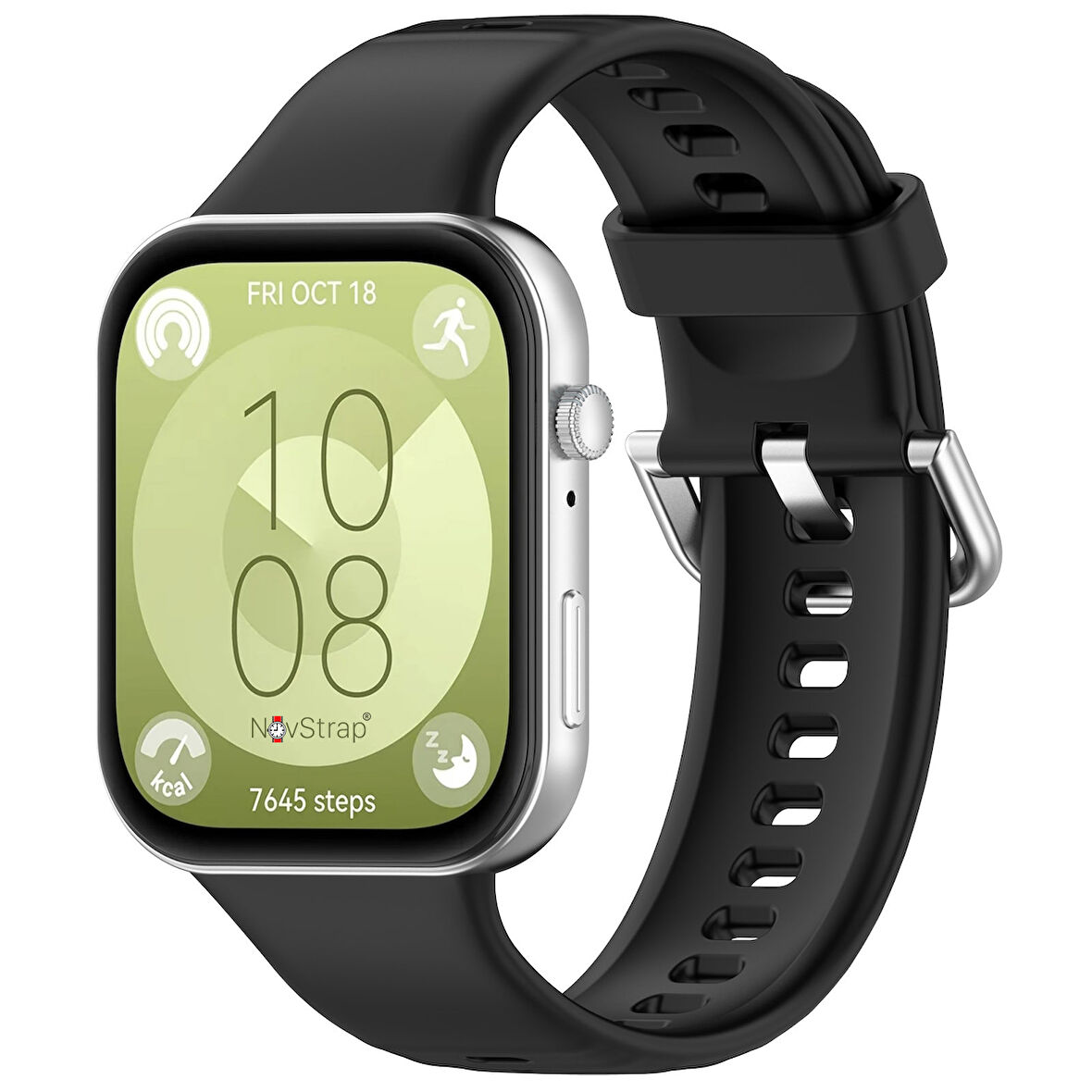 NovStrap Huawei Watch Fit 3 ile Uyumlu Kordon Tam Uyumlu Pimli Liquid Yumuşak Silikon Kordon Kayış