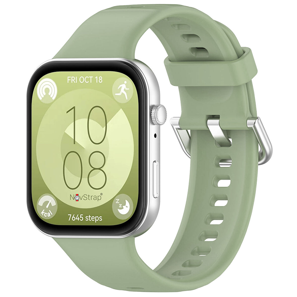 NovStrap Huawei Watch Fit 3 ile Uyumlu Kordon Tam Uyumlu Pimli Liquid Yumuşak Silikon Kordon Kayış