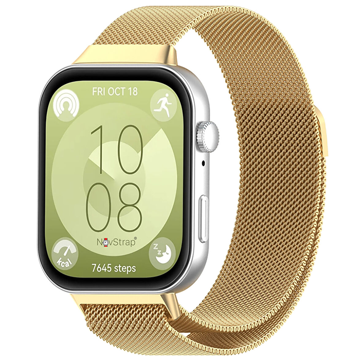 NovStrap Huawei Watch Fit 3 ile Uyumlu Kordon Kayış Metal Hasır Örgü Çelik Kordon