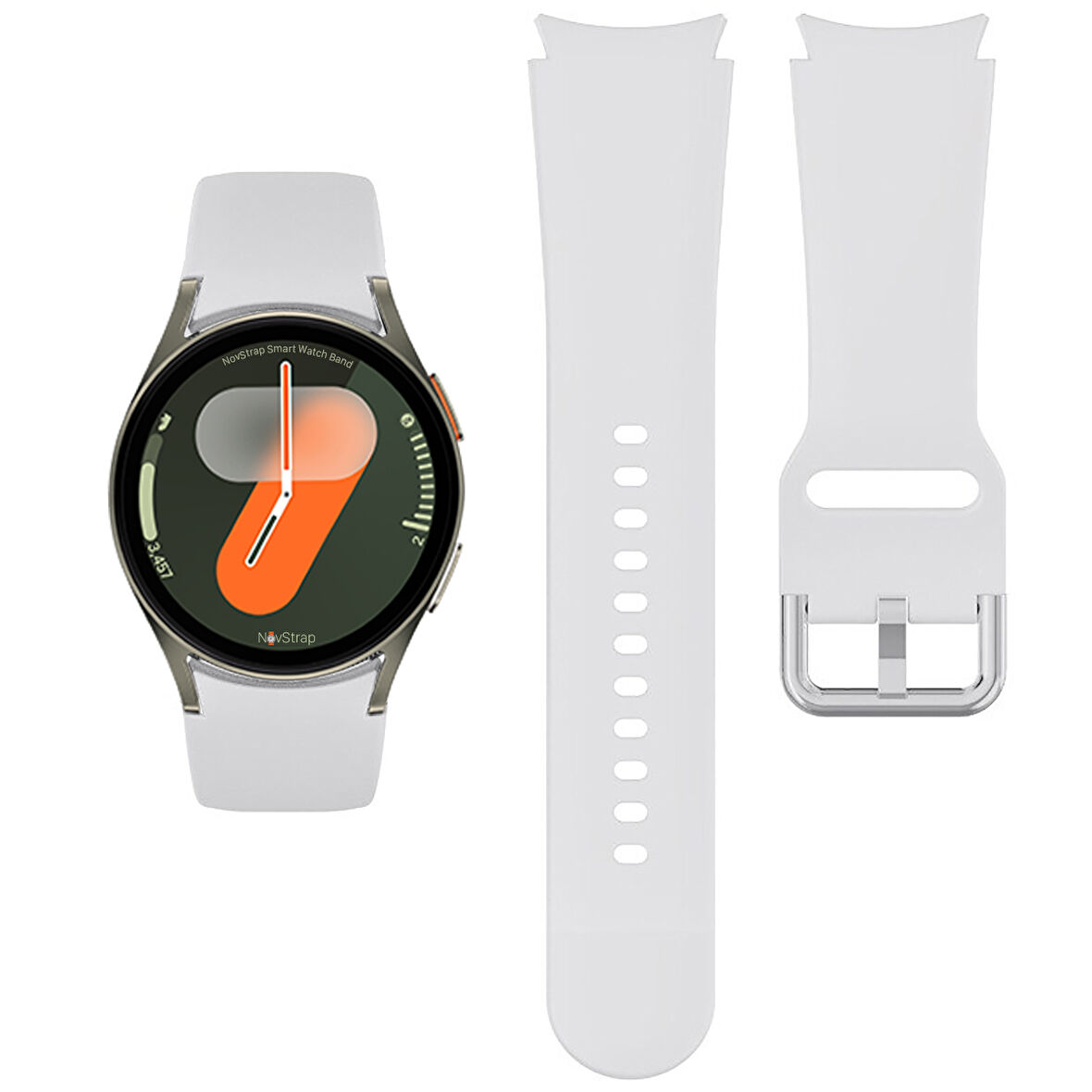 NovStrap Samsung Galaxy Watch 7 6 5 Pro 4 Fe 40 42 43 44 45 46 47 Mm Uyumlu Kordon Tam Kapatan Pimli Silikon