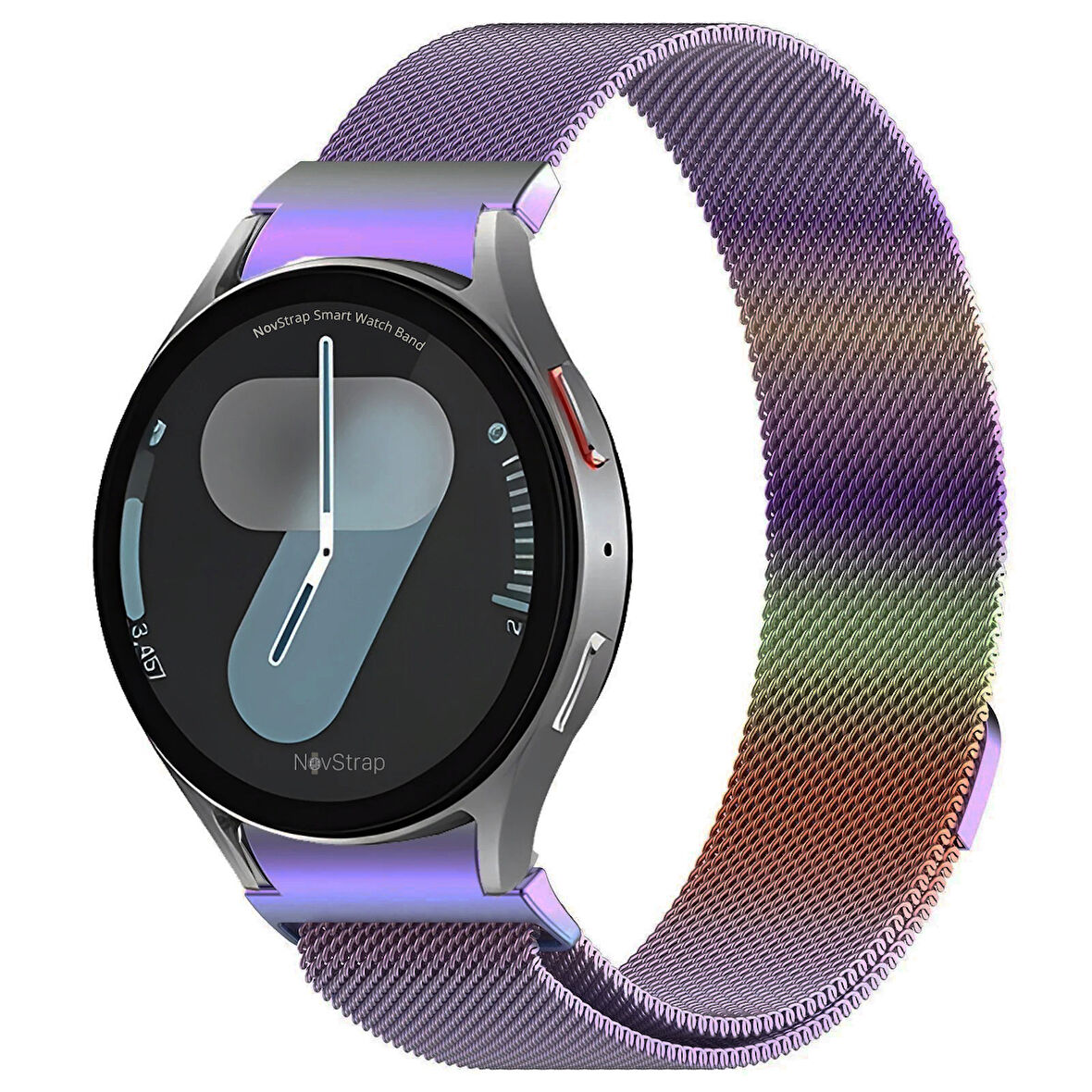 NovStrap Samsung Galaxy Watch 7 Fe 6 5 4 40-42-43-44-45-46-47 Mm ile Uyumlu Kordon Tam Uyumlu Pimli Metal Hasır Çelik Kayış