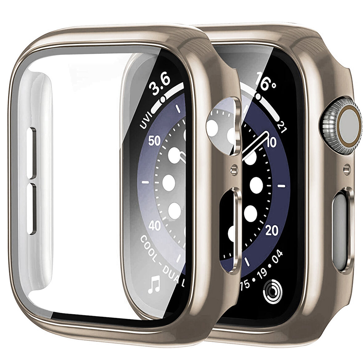 NovStrap Apple Watch Seri 7 8 9 41mm ile Uyumlu Ekran Kasa Koruyucu Kapak Kılıf 360 Tam Koruma