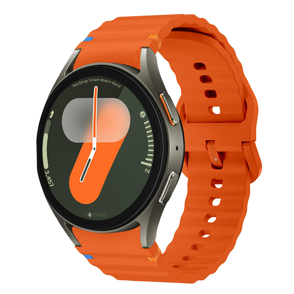 NovStrap Samsung Galaxy Watch 7 Fe 6 5 4 40 44 Classic 42 43 45 46 mm ile Uyumlu Kordon Wavy Silikon