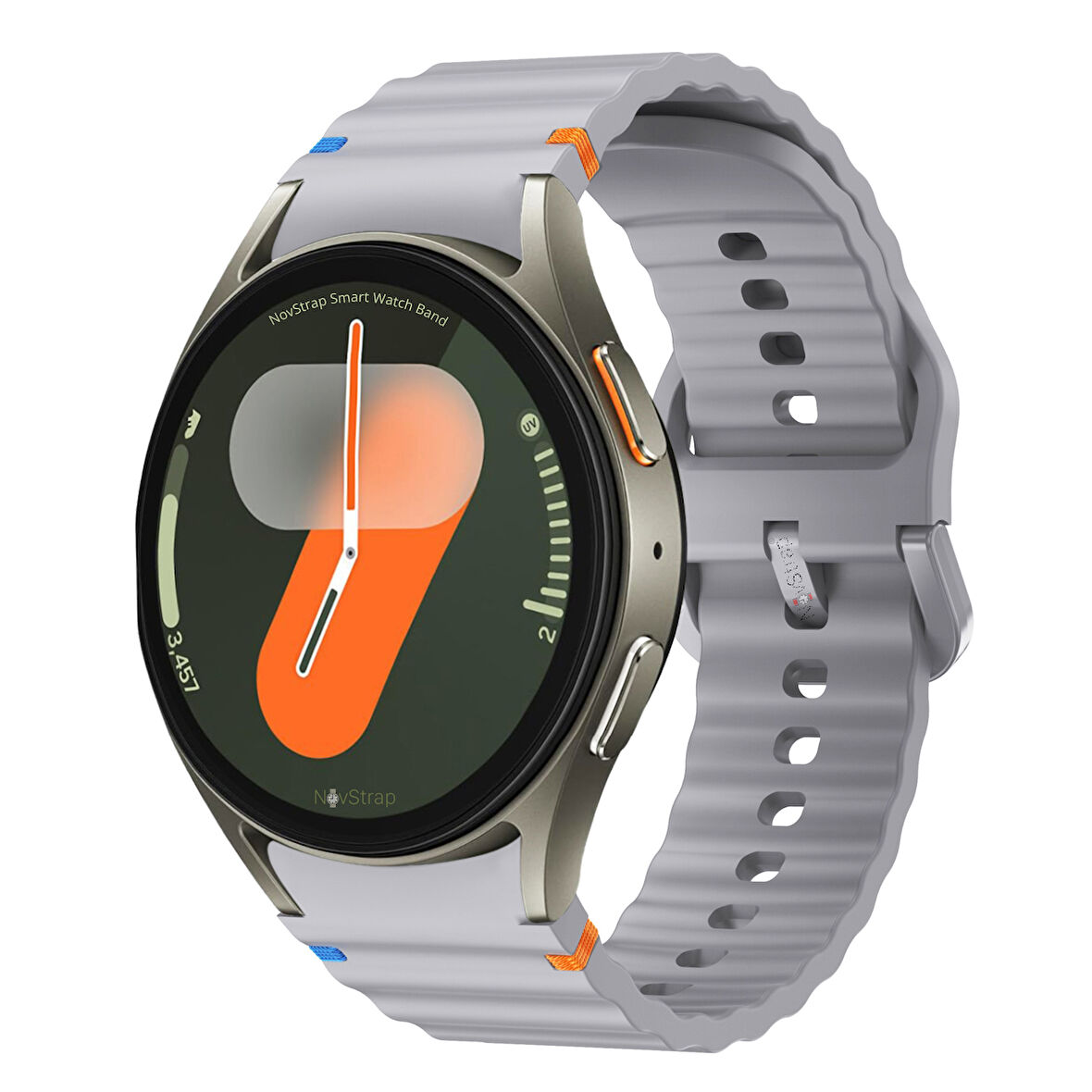 NovStrap Samsung Galaxy Watch 7 Fe 6 5 4 40 44 Classic 42 43 45 46 mm ile Uyumlu Kordon Wavy Silikon
