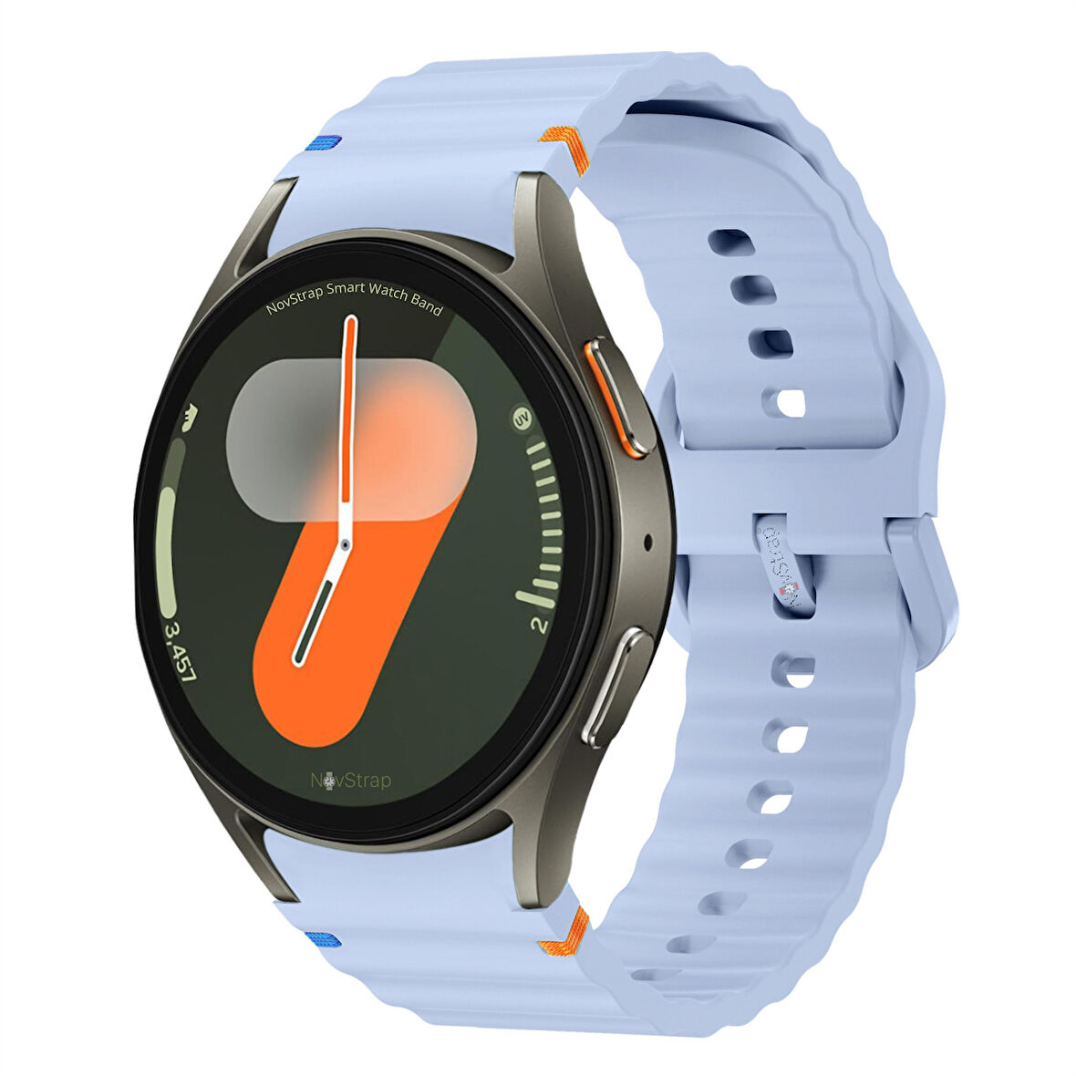 NovStrap Samsung Galaxy Watch 7 Fe 6 5 4 40 44 Classic 42 43 45 46 mm ile Uyumlu Kordon Wavy Silikon