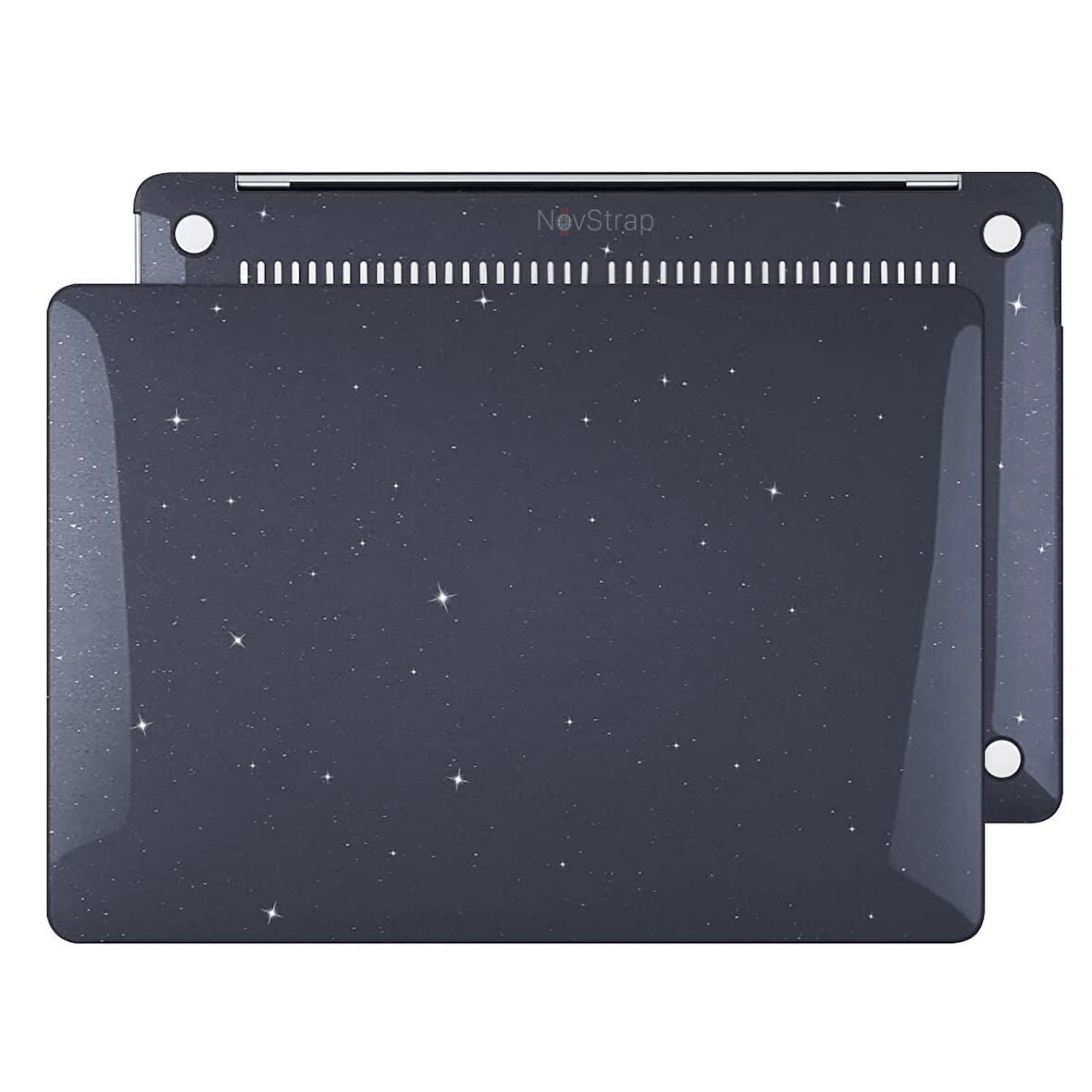 NovStrap Apple Macbook Pro 16 inç M4/Pro/Max A3186 A3403 ile Uyumlu Simli Kılıf Sert Glitter