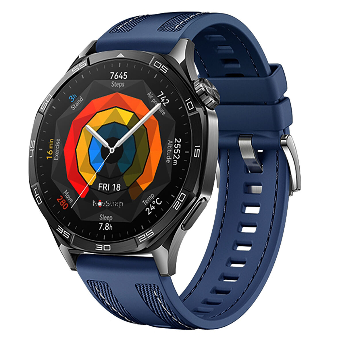 NovStrap Huawei Watch Gt5 46mm Gt5 Pro Gt4 46mm Gt3 46mm Gt3 Pro Se Gt2 ile Uyumlu Kordon 22mm Hybrid Dikişli Kumaş Silikon Kayış