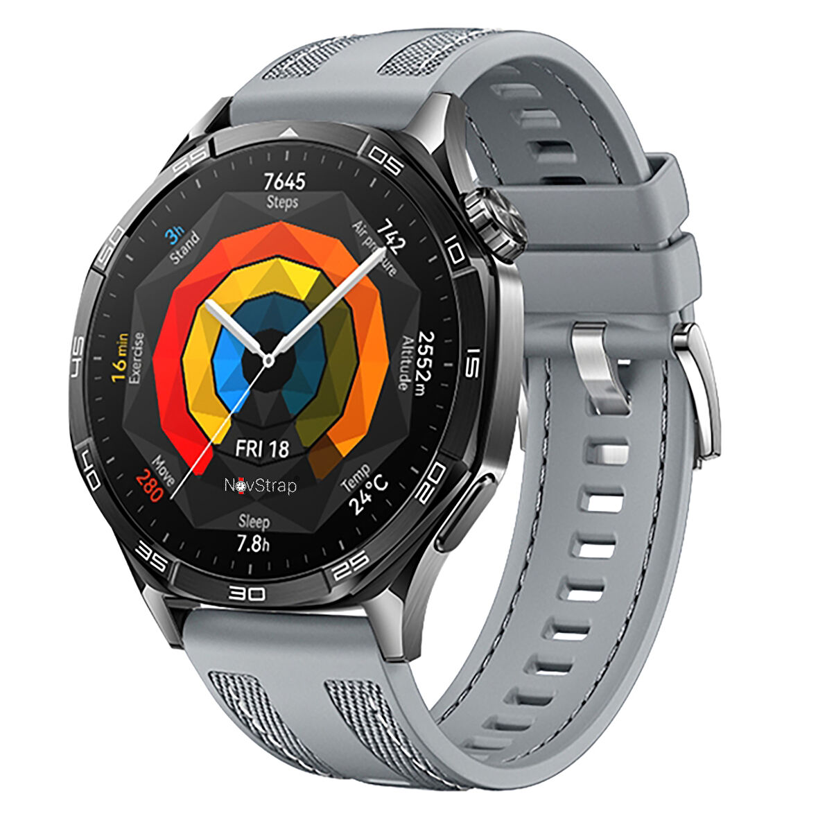 NovStrap Huawei Watch Gt5 46mm Gt5 Pro Gt4 46mm Gt3 46mm Gt3 Pro Se Gt2 ile Uyumlu Kordon 22mm Hybrid Dikişli Kumaş Silikon Kayış