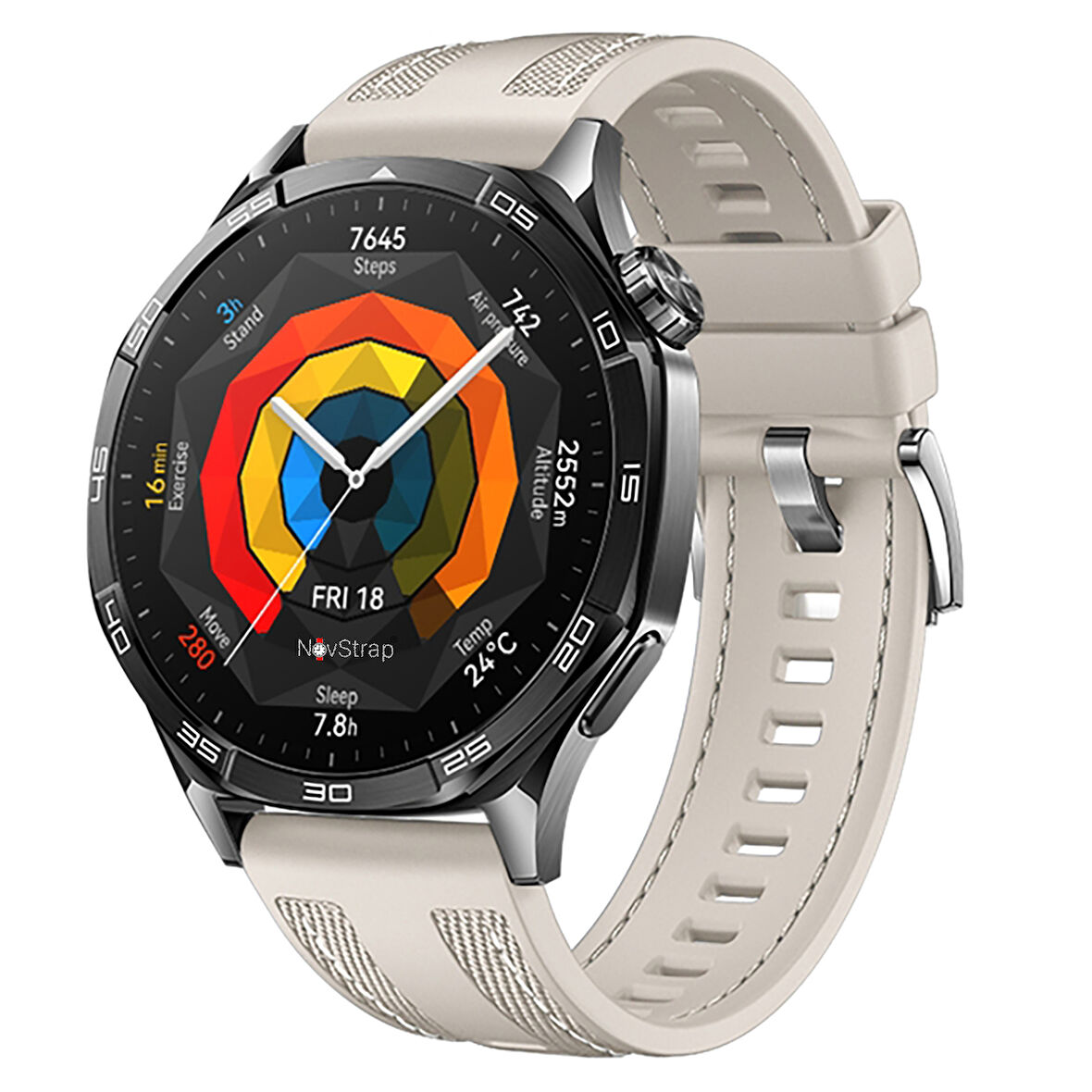 NovStrap Huawei Watch Gt5 46mm Gt5 Pro Gt4 46mm Gt3 46mm Gt3 Pro Se Gt2 ile Uyumlu Kordon 22mm Hybrid Dikişli Kumaş Silikon Kayış