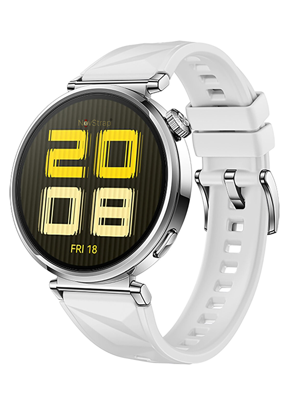 NovStrap Huawei Watch GT4 41mm GT5 41mm ile Uyumlu Kordon (18mm Pimli) Lansman Prizma Silikon Kayış