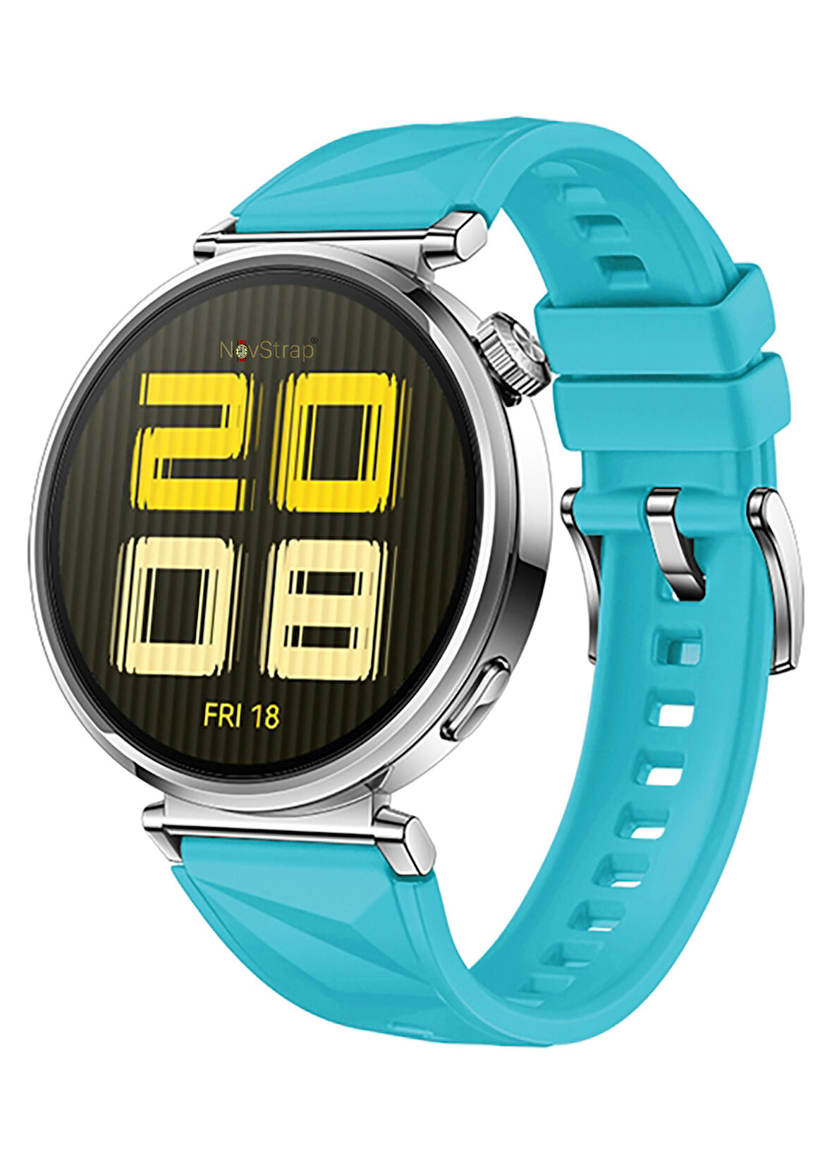 NovStrap Huawei Watch GT4 41mm GT5 41mm ile Uyumlu Kordon (18mm Pimli) Lansman Prizma Silikon Kayış