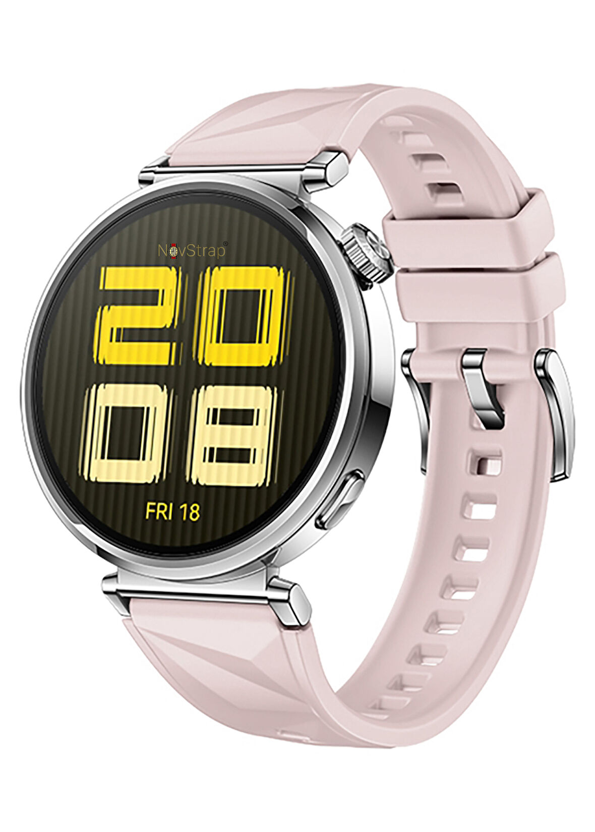 NovStrap Huawei Watch GT4 41mm GT5 41mm ile Uyumlu Kordon (18mm Pimli) Lansman Prizma Silikon Kayış
