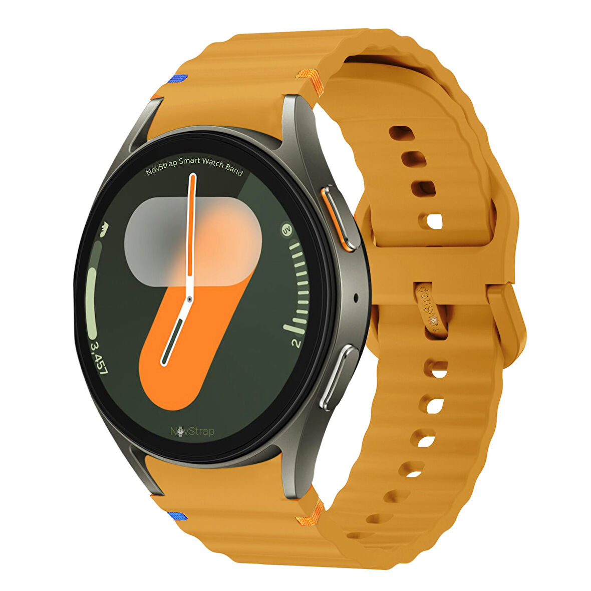 NovStrap Samsung Galaxy Watch 7 Fe 6 5 4 40 44 Classic 42 43 45 46 mm ile Uyumlu Kordon Wavy Silikon