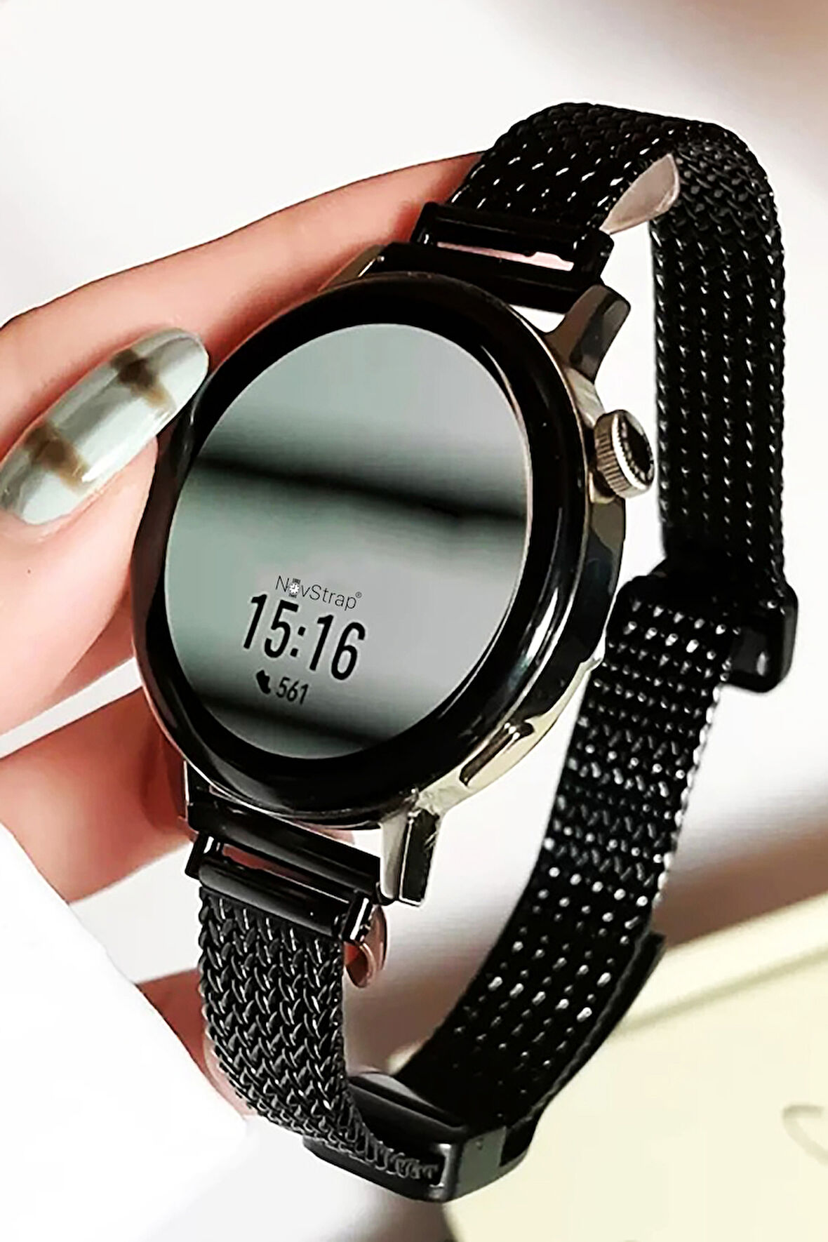 NovStrap Huawei Watch GT4 41mm GT5 41mm ile Uyumlu Kordon 18mm Magnet Tokalı Luxury Slim Metal Hasır