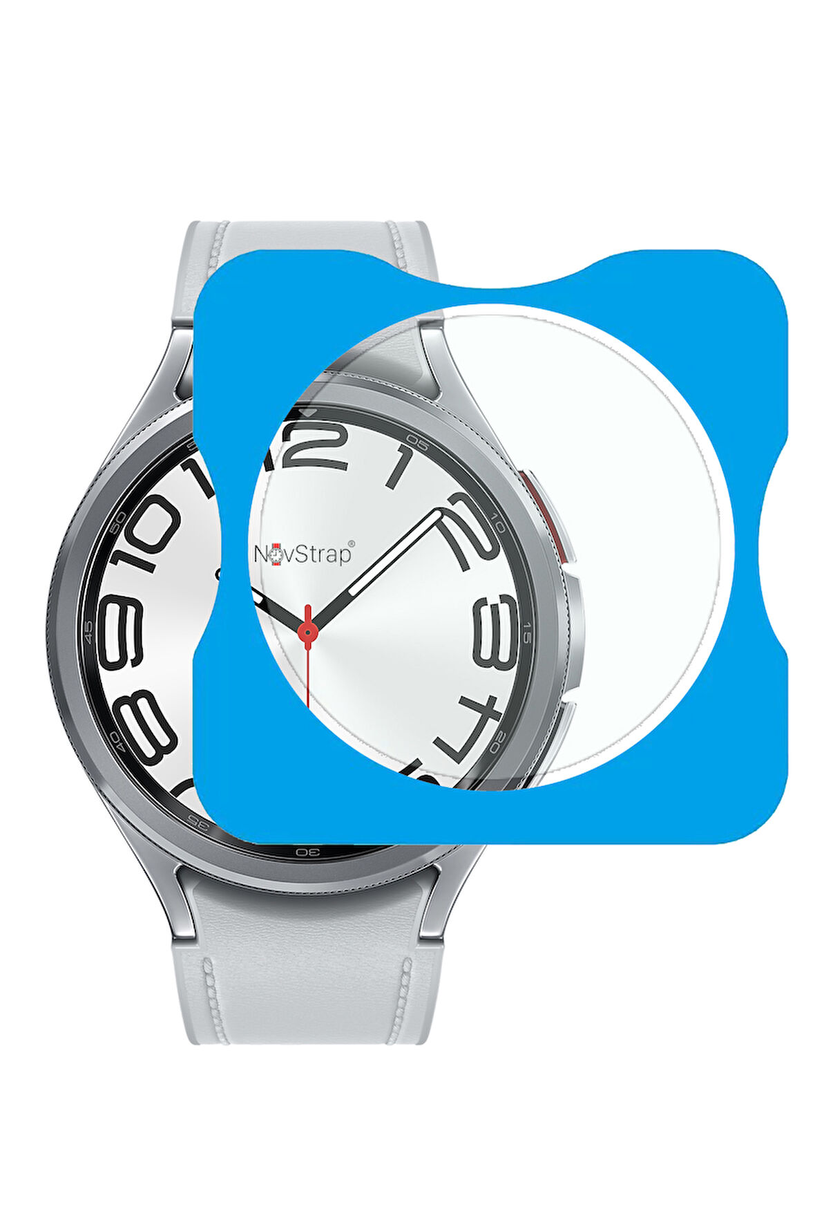 NovStrap Samsung Galaxy Watch 6 Classic 47mm ile Uyumlu Ekran Koruyucu Temperli Cam Uygulama Aparatı