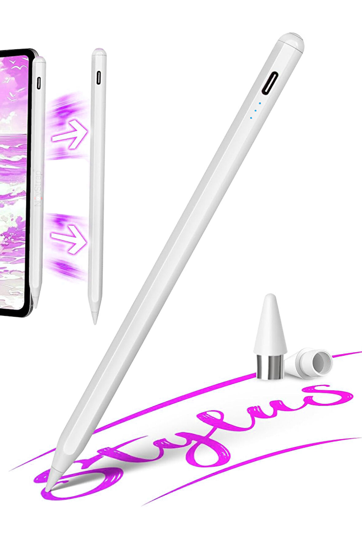 NovStrap Lenovo M11/M10 Plus/M7/M8/M9/P11 Plus Pro/P12 ile Uyumlu Dokunmatik Tablet Kalemi Gen2 Stylus Pencil