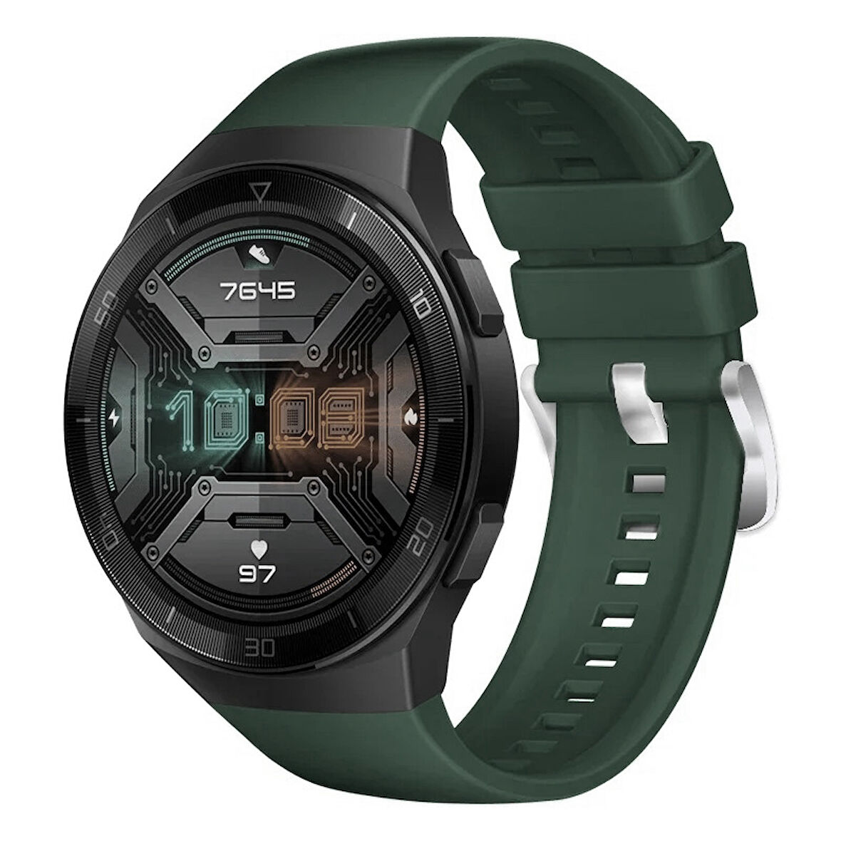 NovStrap Huawei Watch GT 2E ile Uyumlu Kordon Tam Uyumlu Geçmeli Pimli Silikon Kordon Kayış