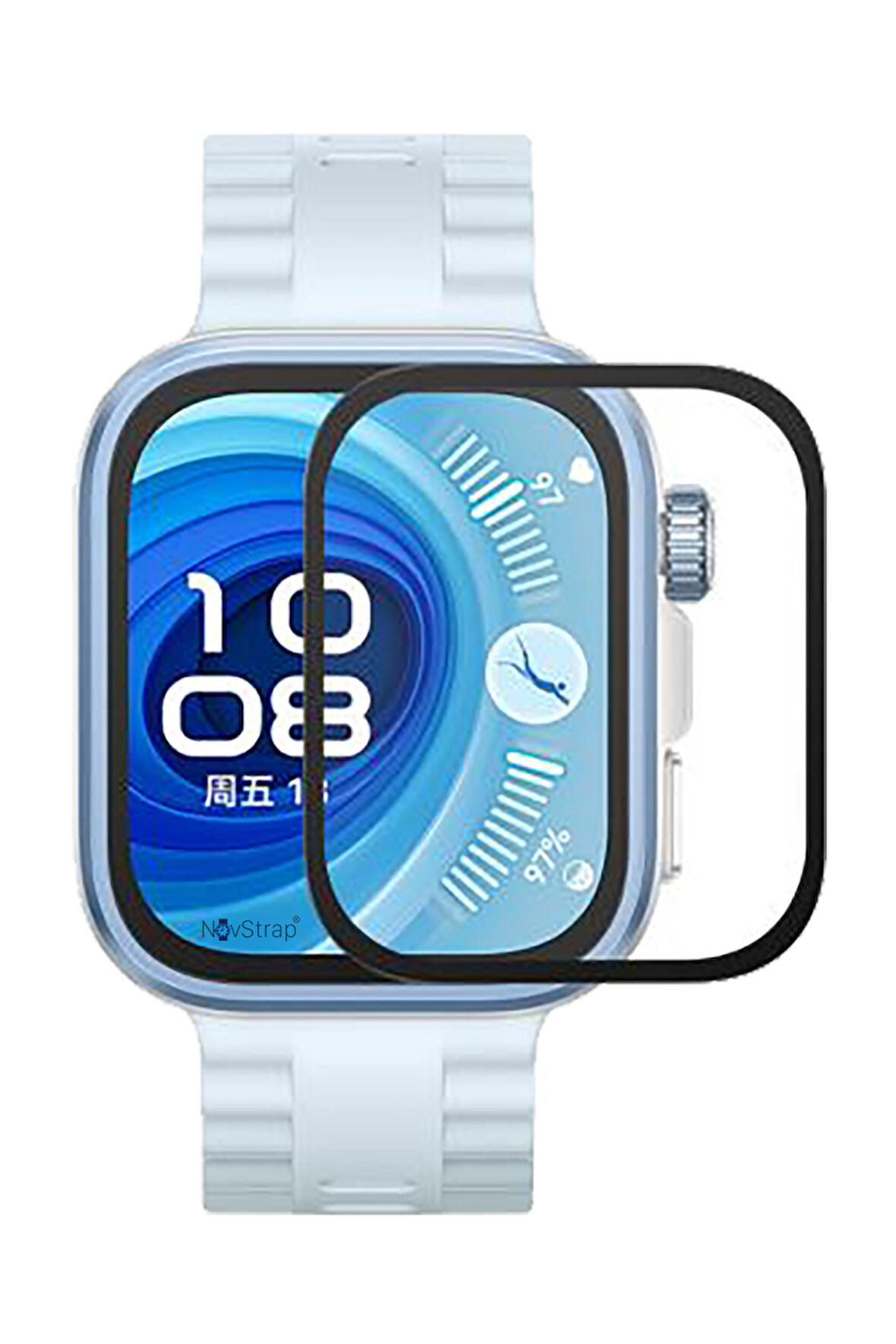NovStrap Huawei Watch Fit 4 Pro ile Uyumlu Ekran Koruyucu Nano Esnek Cam Ekranı Tam Kapatan PPMA