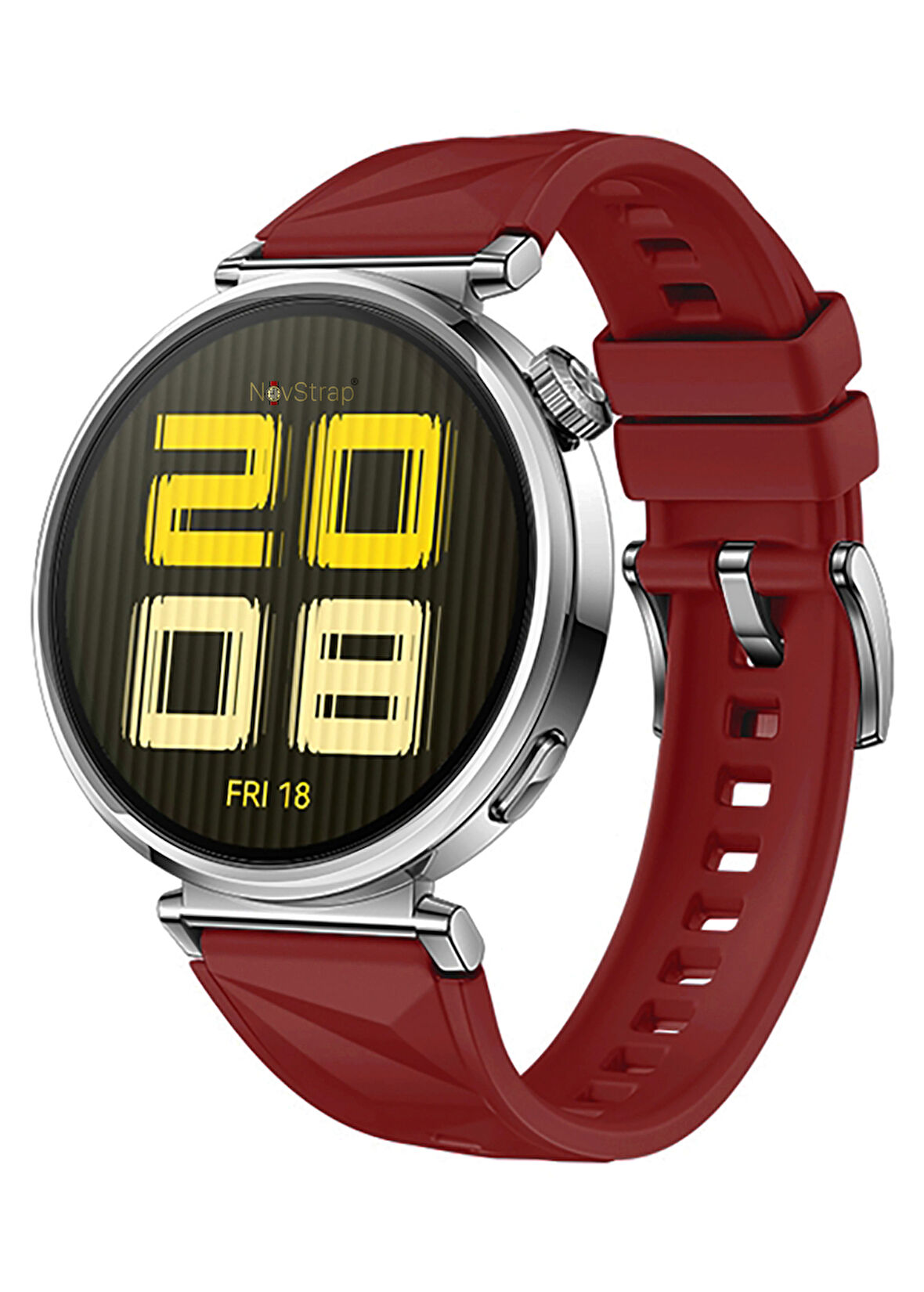 NovStrap Huawei Watch GT4 41mm GT5 41mm ile Uyumlu Kordon (18mm Pimli) Lansman Prizma Silikon Kayış