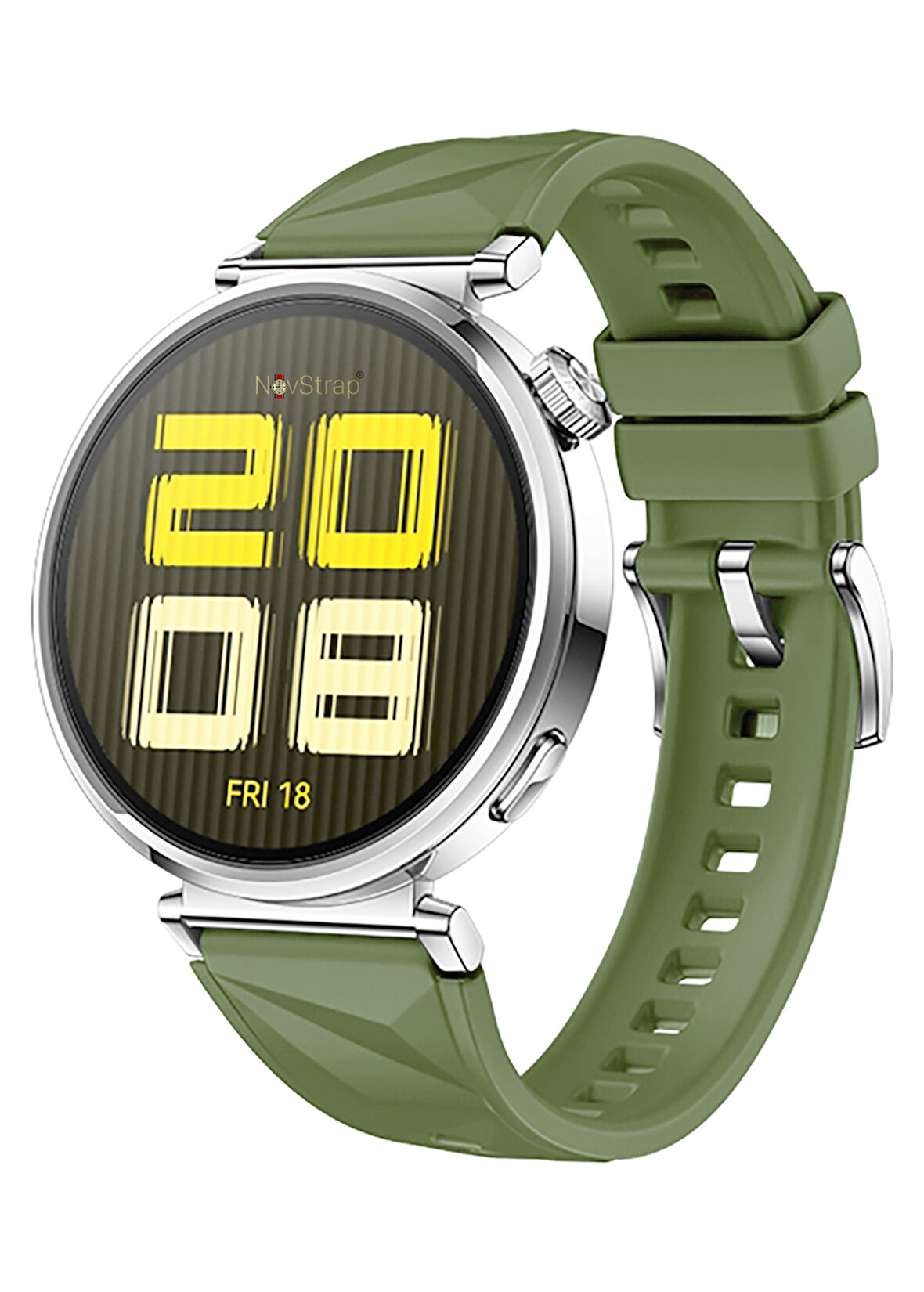 NovStrap Huawei Watch GT4 41mm GT5 41mm ile Uyumlu Kordon (18mm Pimli) Lansman Prizma Silikon Kayış