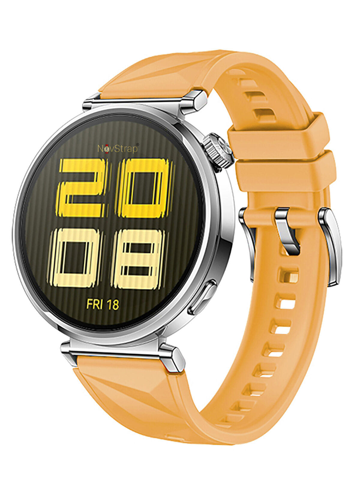 NovStrap Huawei Watch GT4 41mm GT5 41mm ile Uyumlu Kordon (18mm Pimli) Lansman Prizma Silikon Kayış