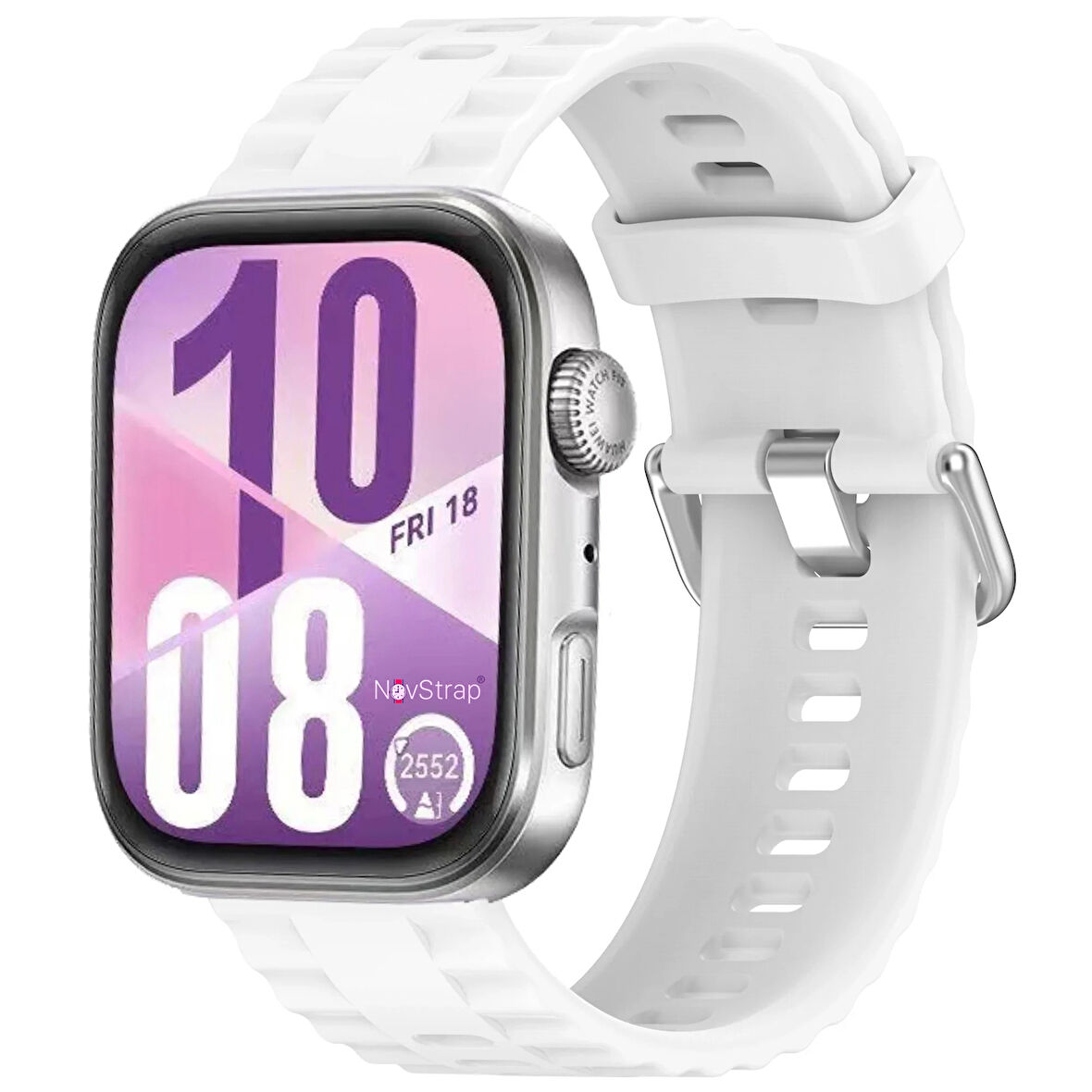 NovStrap Huawei Watch Fit 4 Pro/Fit 4/Fit 3 ile Uyumlu Kordon Tam Uyumlu Pimli Lansman Silikon Kayış